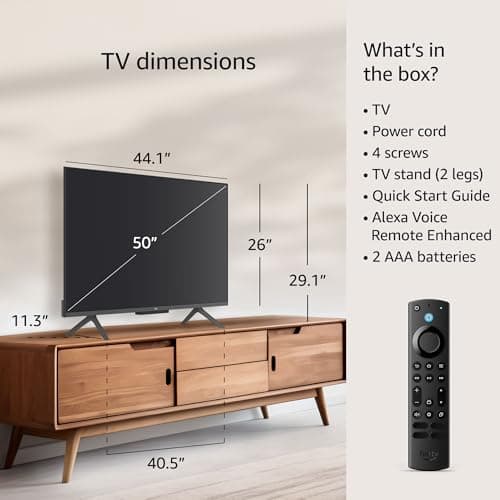 Amazon Fire TV 50" Omni QLED Series 4K UHD smart TV, Dolby Vision IQ, Fire TV Ambient Experience, local dimming, hands-free with Alexa 4