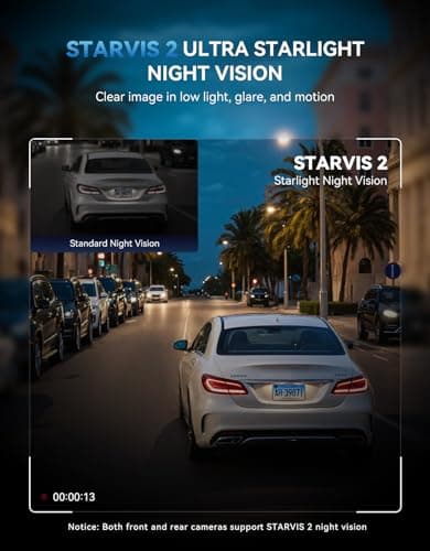 TECXERLLON Dash Cam Front and Rear, 4K Full HD Dual Dash Camera with Starlight Night Vision, Bulit-in GPS & 5G WiFi, Free 64GB Card Included, with G-Sensor, WDR, 24H Parking Mode, Support 512GB Max 3