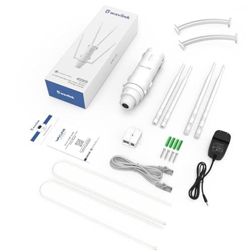 WAVLINK AC1200 Outdoor Long Range Weatherproof WiFi Extender/Wireless Access Point with Passive POE, Dual Band 5G+2.4G, 4x7dBi Omni Directional Antennas,Supports Router/AP/Repeater/Mesh Modes 3