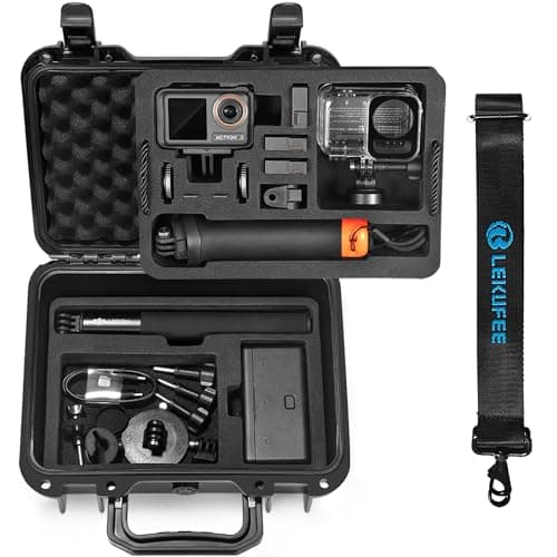Lekufee Portable Waterproof Hard Case for DJI Osmo Action 6/5 Pro/4/3 Action Camera,Standard Combo,Adventure Combo,More Accessories(Case Only)