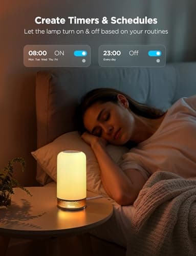Govee RGBIC Smart Table Lamp 2, Touch Bedside Small Table Lamp Work with Matter, Alexa, LED Desk Lamp with 64 Scene Modes, Color Changing Lamp for Bedroom Living Room Dimmable Night Light(Corded) 4