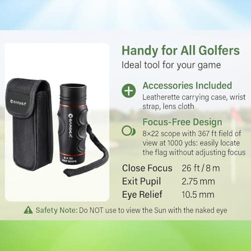 Barska Blueline 8x22 Waterproof Golf Scope Monocular with Built-in Internal Distance Reticle 5