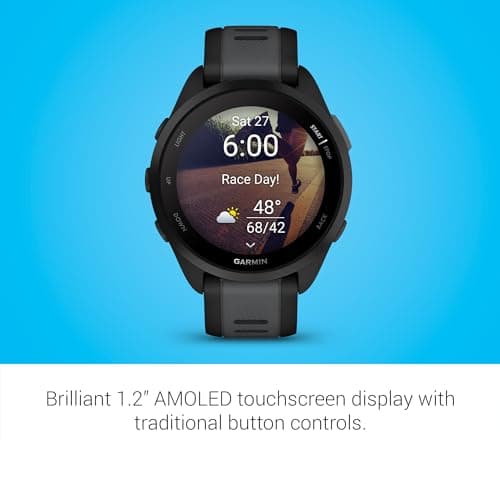 Garmin Forerunner 165, Running Smartwatch, Colorful AMOLED Display, Training Metrics and Recovery Insights, Black 3