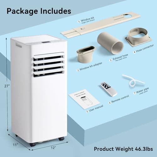 Aoxun 10000 BTU Portable Air Conditioners, 4-IN-1 AC Unit, Fast Cooling, Dehumidifier, Fan & 24H Timer Quiet Sleep, W/Remote Control, Window Kits, for Home/Office/Dorm 2