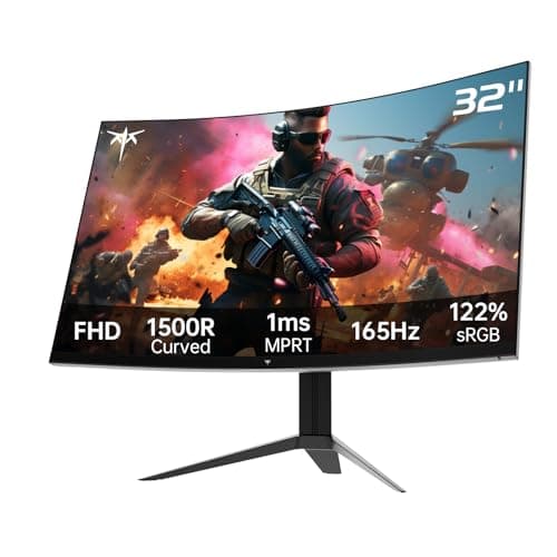 KTC 32 Inch FHD 1080p Curved Gaming Monitor - VA 1500R Curved Monitor, 165Hz 1ms MPRT, FreeSync & G-Sync, 122% sRGB, DP/HDMI, VESA, HDR10 for Gaming Home Office Business PC Monitor 5