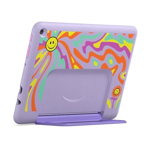 Amazon Fire HD 10 Kids Pro tablet, ages 6-12. Bright 10.1" HD screen, includes ad-free content, robust parental controls, 13-hr battery and slim case for older kids, 32 GB, Happy Day 2