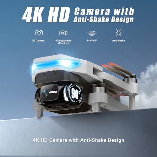 Oddire Drones with Camera for Adults 4K, GPS Auto Return, Waypoint Flight, Orbit Fly, GPS Follow, Gesture Control, Foldable Drone with Brushless Motor, 249g Light, 48 Mins Flight Time with 2 Batteries 3