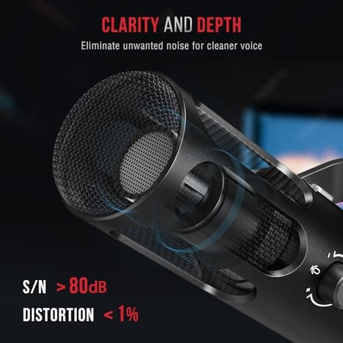 FIFINE XLR/USB Podcast Dynamic Microphone for Streaming, Studio XLR Microphone, PC Streamer Mic All Metal with Mute Button, Headphone Jack, for Vocal Voice Over Music Recording-AmpliTank Tank3 3
