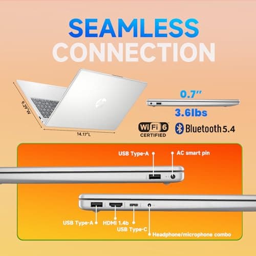 HP 17-inch Laptop Computer for Business & Student - AMD Ryzen 5 7430U(Up to 4.3GHz), 16GB RAM, 512GB SSD, 17.3" FHD IPS Anti-Glare Display, Wi-Fi 6, BT 5.4, Win 11 Pro, w/Redragon Accessories 5