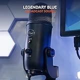 Logitech for Creators Blue Yeti USB Microphone for Gaming, Streaming, Podcast, YouTube, Discord, PC, Studio Sound, Plug & Play-Blackout 2