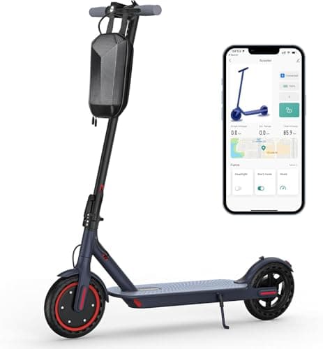 Maxshot Electric Scooter, 8.5" /10" /14" Tire, 16/19/22 Mph Top Speed, 12/16/21/27/28/49/50 Miles Long Range, Folding Escooter for Adults and Kids with Seat Bag, Dual Braking, Dual Suspension, App