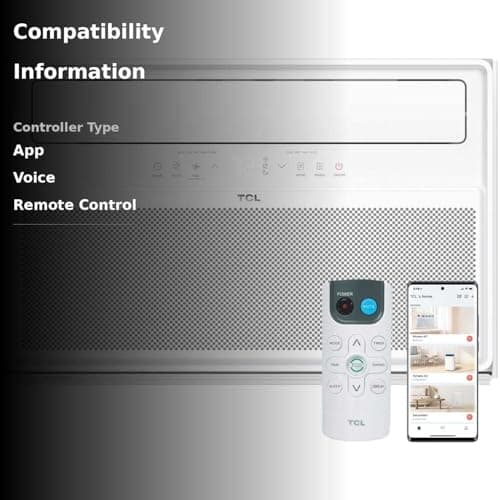 TCL 12,000 BTU Q-Series Smart Inverter Window AC, Ultra-Quiet 38dB Fan & 40dB Cooling, 38% Energy Saving, 3-Step Install, Open-able Window, Works with Smart Home Devices, Cools up to 550 Sq. Ft. 4