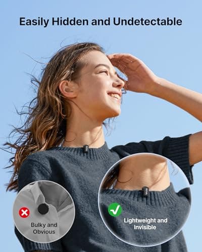 BOYA mini 2 Wireless Lavalier Microphones for iPhone 15/16/17 & Android, AI Noise Cancellation, App Control, 30H Battery Life with Charging Case, Lapel Microphone Wireless for Video Recording Vlogging 3