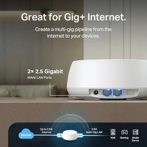 TP-Link Deco BE23 Dual-Band BE3600 WiFi 7 Mesh Wi-Fi System | 4-Stream 3.6 Gbps, 160 Mhz | Covers up to 6,500 Sq.Ft | 2× 2.5G Ports Wired Backhaul | VPN,MLO,AI-Roaming, HomeShield, 3-Pack 3