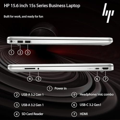 HP 2026 New Generation 15.6'' Business and Student Laptop, Intel Powerful Processor, 16GB RAM, 256GB SSD, Ultra Quiet Design, Long Battery Life, Bluetooth 5, Wi-Fi 6, SD Card Reader, Windows 11, WOWPC 5