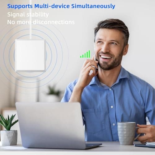 Cell Phone Booster for Home & Multi-Room,Cell Phone Signal Booster for Band 5/12/13/17,Boost 5G 4G Data for All U.S. Carriers FCC Approved Cell Signal Booster (Blue) 4