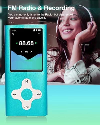 Mp3 Player,Music Player with a 16 GB Memory Card Portable Digital Music Player/Video/Voice Record/FM Radio/E-Book Reader/Photo Viewer/1.8 LCD (Sky Blue) 3
