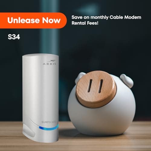 ARRIS SURFboard S34 DOCSIS 3.1 Multi‑Gig Cable Modem | 2.5Gbps + 1Gbps Ethernet Ports | Xfinity, Cox, Spectrum for Cable Internet Plans up to 2.5Gbps Next Gen Upstream. Modem Only, Router Required 2
