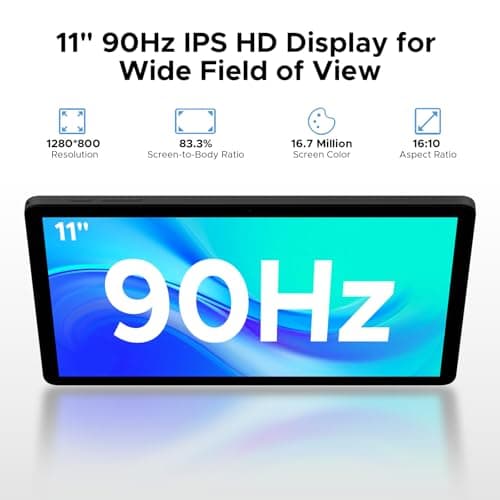 DOOGEE Tab A9 Pro+ Android 15 Tablet,11 inch Tablet with 90Hz Display,30GB+128GB/2TB TF Octa-Core Gaming Tablets,8580mAh,1080P,Bluetooth 5.0+5G WiFi Tablets,13MP+5MP,Face ID/OTG Black 3