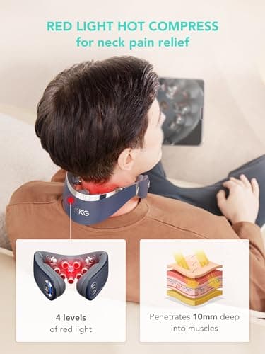 SKG Cordless Neck Massager for Pain Relief Deep Tissue Vibration Foldable Travel Massager,Portable 9D Neck Massager for Office Gifts for Men and Women 4