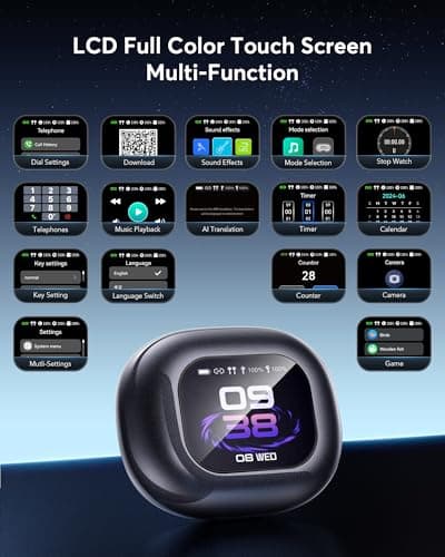 AI Translation Earbuds 144 Languages Real-Time 2-Way Voice Translator Earphones, Bluetooth 5.4 OWS Open-Ear Comfort, Hi-Fi Music & Call, Smart Touch+App, Gift for Travel Business Language Learning 2