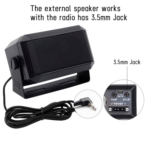 ZAXIDALER Rectangular External Communications Speaker for Ham Radio or CB & Scanners, 5 Watt, Black Colour 5