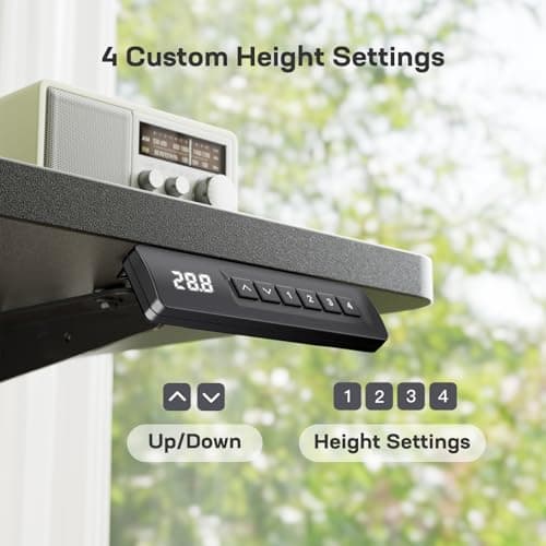 Marsail 48x24 Electric Standing Desk - Adjustable Height Computer Desk with Memory Presets, Storage Bag & Cable Management for Home Office & Gaming Workstations 3