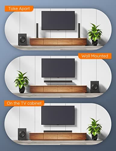 GEOYEAO Sound Bars for TV with Subwoofer, 2.1ch Home Audio Speaker & 3D & 240W Deep Bass Subwoofer Bluetooth 2-in-1 Detachable TV Surround Sound Speaker System 5