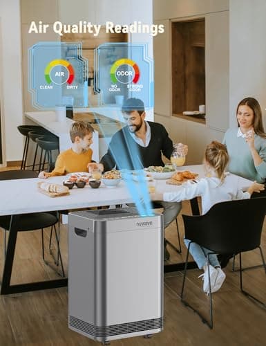 Nuwave Whole House Air Purifiers, Oxypure Smart Air Purifier with 5 Stage Tower Structure Air Filter, Air Quality & Odor Sensors, Sleep Mode for Bedroom, Remove 99.99% of Dust, Smoke, Pollen, Allergen 5