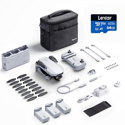 Potensic ATOM 3-Axis Gimbal 4K GPS Drone, Under 249g, 96 Mins Flight, Max 6KM Transmission, Visual Tracking, 4K/30FPS QuickShots, Lightweight for Adults and Beginners, Fly More Combo 5