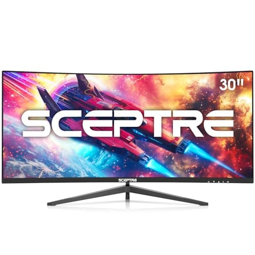 New! Sceptre Curved 30-inch Gaming Monitor 200+Hz FreeSync Build-in Speakers 2560 x 1080p HDMI x2 DP x2 Machine Black 2026 (C305B-200UN Series) 2
