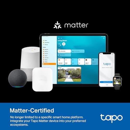 TP-Link Tapo Matter Outdoor Smart Plug, 2 Individual outlets, IP65 Weather Resistance, Works with Apple Home, Alexa, Google Home, Long Wi-Fi Range, 2.4G Wi-Fi Only, ETL Certified(Tapo P400M) 4