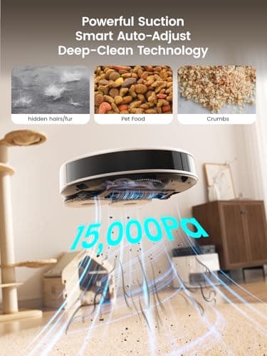 Lefant Robot Vacuum, M3 Robot Vacuum and Mop, 15000Pa Suction, Anti-Tangle Brushes, Dual Spinning Mop, Auto Mop Washing, Cool Drying, Self-Emptying, Self-Cleaning, All-in-One Dock, for Pet Hair Dust 2