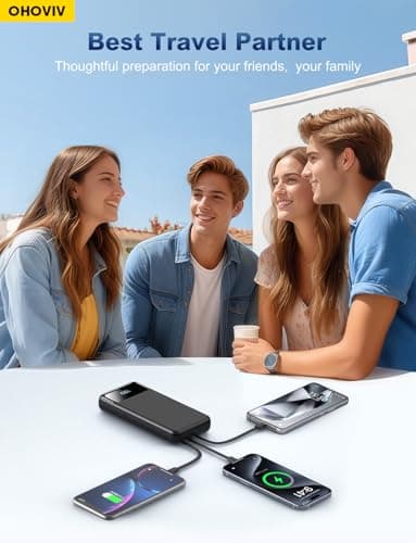 OHOVIV Portable Charger Power Bank 50000mAh Battery Pack, 22.5W Fast Charging PowerBank with Built in Cables,Travel Camping Essential USB-C Portable Phone Charger for iPhone Samsung Pixel Android iPad 3