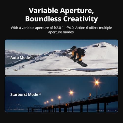 DJI Osmo Action 6 Enhanced Combo, Action Camera with 1/1.1″ Square Sensor, Variable Aperture of f/2.0–f/4.0, Extended Battery Life with 2 Batteries, Action Camera 4K for Extended Outdoor Filming 2