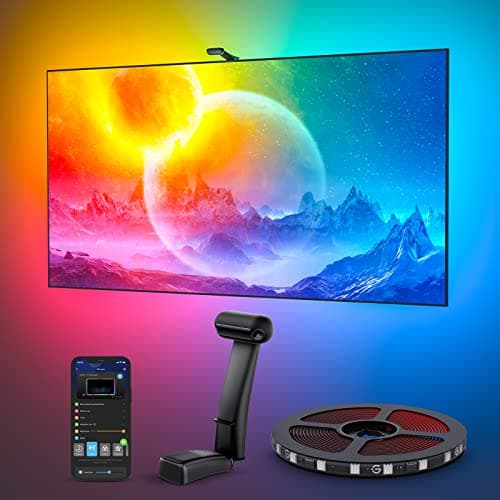 Govee Envisual TV Backlight T2 with Dual Cameras, 16.4ft RGBIC Wi-Fi LED Backlights for 75-85 inch TVs, Double Light Beads, for Home Decorations, Smart App Control, Music Sync