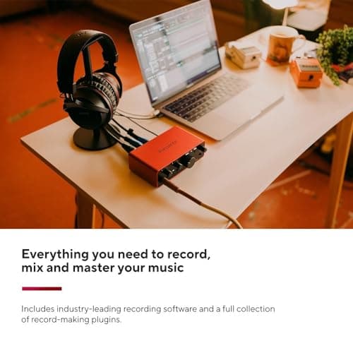 Focusrite Scarlett Solo 4th Gen USB Audio Interface, for the Guitarist, Vocalist, or Producer — High-Fidelity, Studio Quality Recording, and All the Software You Need to Record 5