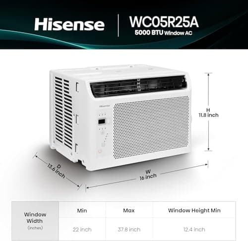 Hisense 5,000 BTU Window Air Conditioner, Easy Installation,Ultra Quiet, Easy-to-install Window Kit Included, 2 Years Warranty 3