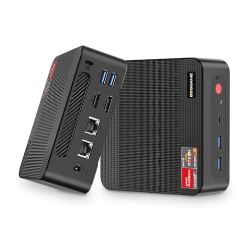 BOSGAME Mini PC P4 Plus, AMD Ryzen 7 5825U Mini Computers, 32GB DDR4 RAM 1TB m.2 NVMe SSD, Dual 2.5GbE LAN Ports/WiFi 6E/BT5.2, 4K Triple Display, Dual NVMe SSD Slots Mini Gaming PC