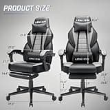 LEMBERI Gaming Chairs with Footrest,Ergonomic Video Game Chairs for Adults,Big and Tall Chair 400lb Weight Capacity, Racing Style Computer Gamer Chair with Headrest and Lumbar Support 3