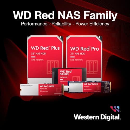 Western Digital 4TB WD Red Plus NAS Internal Hard Drive HDD - 5400 RPM, SATA 6 Gb/s, CMR, 256 MB Cache, 3.5" -WD40EFPX 8