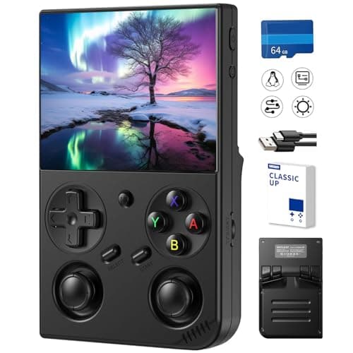 Classic Up Retro Handheld Game Console,Portable Game with 3.5 Inch IPS Screen,with 64G TF Card Pre-Installed 4353 Games Supports 5G WiFi Bluetooth HDMI and TV Output
