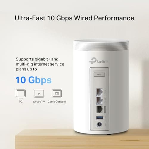 TP-Link Deco BE67 Tri-Band WiFi 7 BE14000 Whole Home Mesh System | 8-Stream 14Gbps | 1×10G+1×2.5G Multi-gig Wired Backhaul | Up to 8100 Sq.ft | VPN, HomeShield, MLO, 320 MHz, AI-Roaming (3-Pack) 3