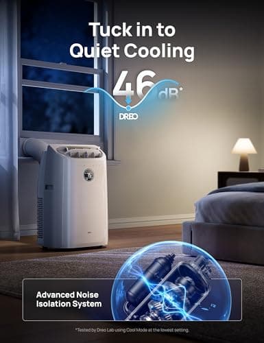 Dreo Portable Air Conditioners, 12,000 BTU AC Unit for Bedroom with Drainage-free Cooling, 46dB Quiet, APP/Voice/Remote, 24h Timer with Fan & Dehumidifier, Smart Standing AC for Room Indoors, AC515S 4