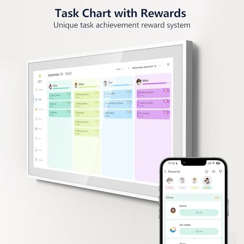 Digital Calendar – 27 Inch Electronic Wall Calendar & Chore Chart, Smart Family Organizer with Interactive Touchscreen Display, Wall Mount in Portrait or Landscape 4