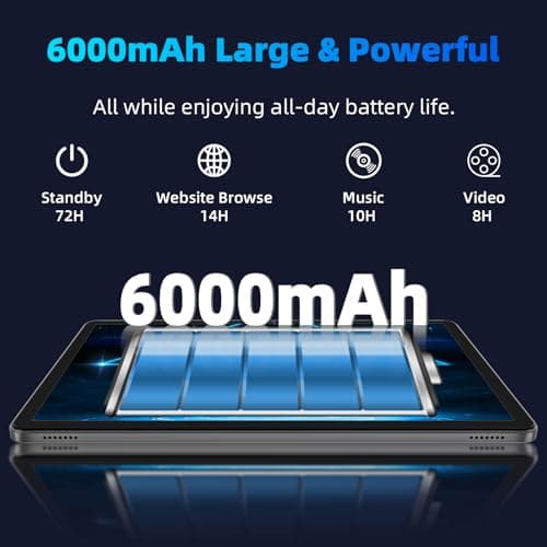 Android 14 Tablet,10 inch Tablets, Octa Core Processor, 10GB+64GB+512GB Expansion, 1280x800 HD IPS Display Screen, Wi-Fi6, Dual Camera, 6000mAh Battery Tablet PC,Support Widevine L1 Google Kids Space 3