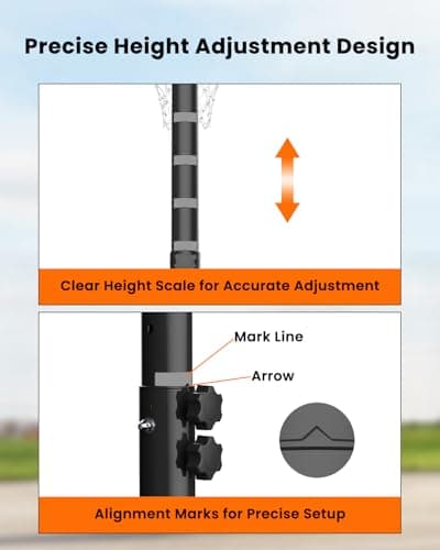 IGL Portable Basketball Hoop, Adjustable Basketball Goal System 4.28-10FT, 44 Inch PC Backboard Outdoor Basketball Hoop & Goals for Kids, Youth, and Adults in The Backyard, Driveway, Court 5