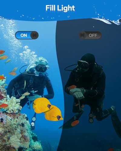 4K Underwater Camera Snorkeling 11FT Waterproof Camera 64MP Autofocus with 32GB Card Dual Screens Selfie 16X Zoom Floatable Compact Digital Camera Waterproof with 2 Batteries (Blue) 5