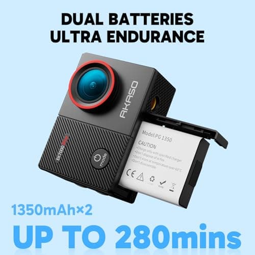 AKASO EK7000 Pro 4K30fps Action Camera with Touch Screen EIS 131ft Waterproof Underwater Camera Remote Control 5X Zoom with Helmet Accessories Kit (Standalone) 4
