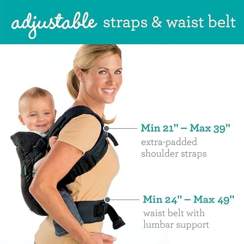 Infantino Flip 4-in-1 Convertible Baby Carrier, Adjustable, Ergonomic Babywearing, Registry Essential, Baby Carrier for Newborn to Toddler, Black 3